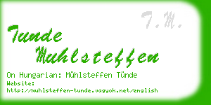 tunde muhlsteffen business card